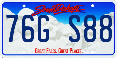 SD license plate 76GS88