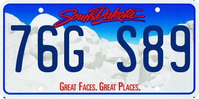 SD license plate 76GS89