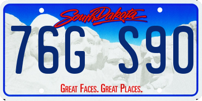 SD license plate 76GS90