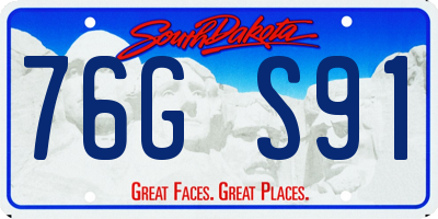 SD license plate 76GS91