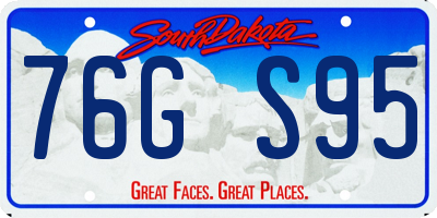 SD license plate 76GS95