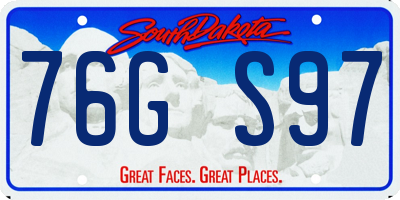 SD license plate 76GS97