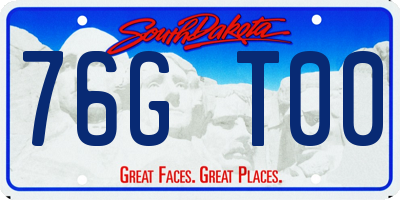 SD license plate 76GT00
