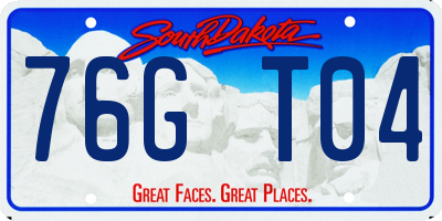 SD license plate 76GT04