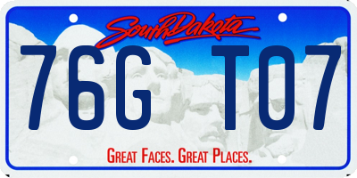SD license plate 76GT07