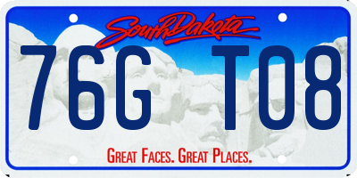 SD license plate 76GT08