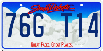SD license plate 76GT14