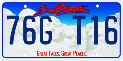 SD license plate 76GT16