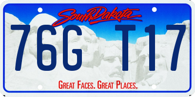 SD license plate 76GT17