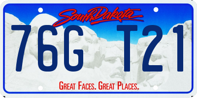 SD license plate 76GT21