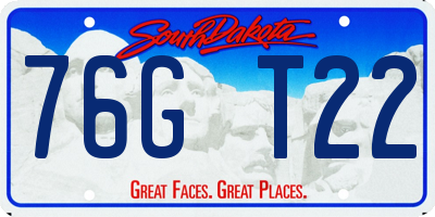 SD license plate 76GT22