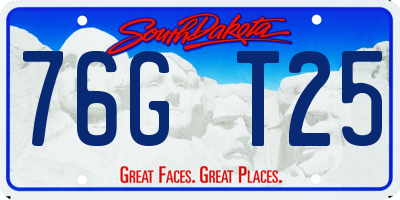 SD license plate 76GT25