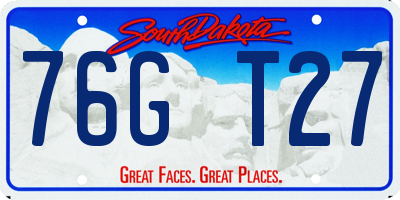 SD license plate 76GT27