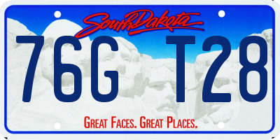 SD license plate 76GT28