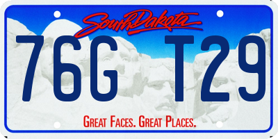 SD license plate 76GT29
