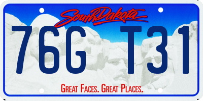 SD license plate 76GT31