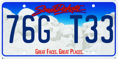 SD license plate 76GT33