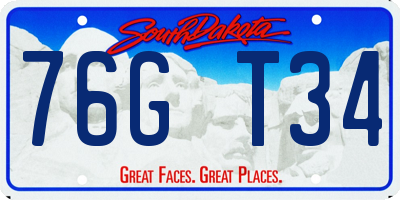 SD license plate 76GT34