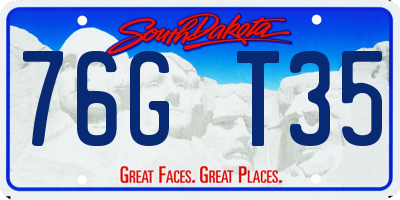 SD license plate 76GT35