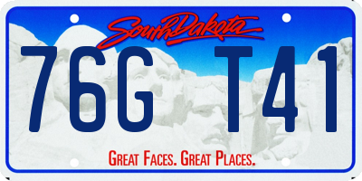 SD license plate 76GT41