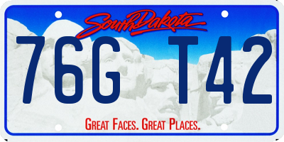 SD license plate 76GT42