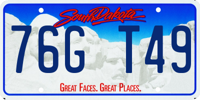 SD license plate 76GT49