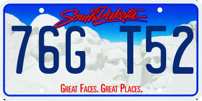 SD license plate 76GT52