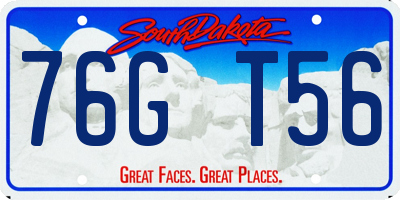 SD license plate 76GT56