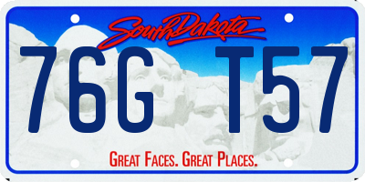 SD license plate 76GT57