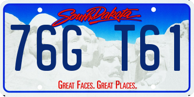 SD license plate 76GT61