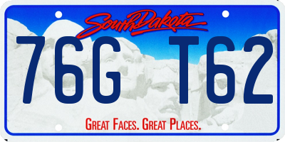 SD license plate 76GT62