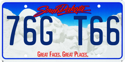 SD license plate 76GT66