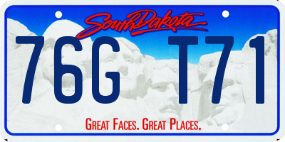 SD license plate 76GT71