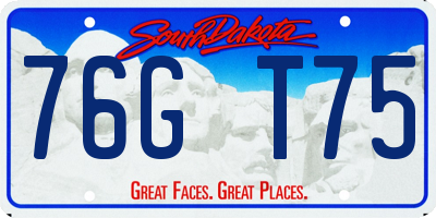 SD license plate 76GT75