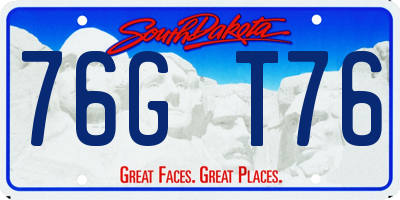 SD license plate 76GT76