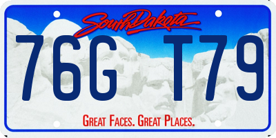 SD license plate 76GT79