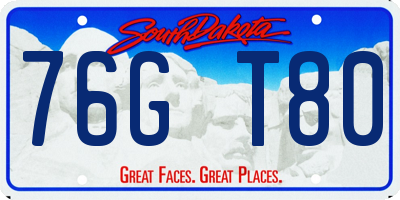SD license plate 76GT80