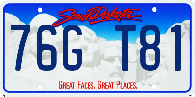 SD license plate 76GT81