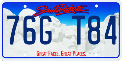 SD license plate 76GT84