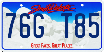 SD license plate 76GT85