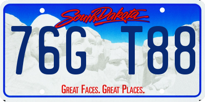 SD license plate 76GT88