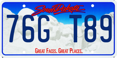 SD license plate 76GT89