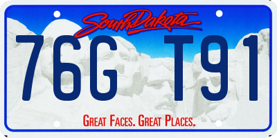 SD license plate 76GT91