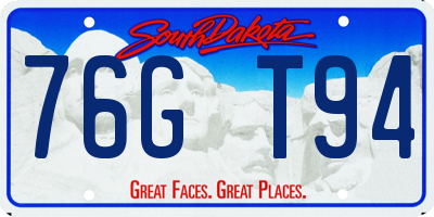 SD license plate 76GT94