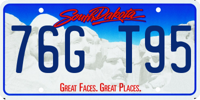 SD license plate 76GT95