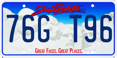 SD license plate 76GT96