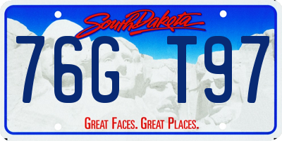 SD license plate 76GT97