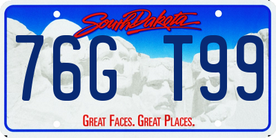 SD license plate 76GT99
