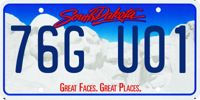 SD license plate 76GU01