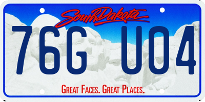 SD license plate 76GU04
